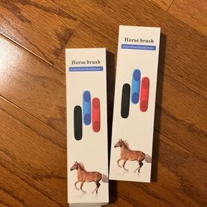 Set of two multifunction horse cleaning brushes.  NEW